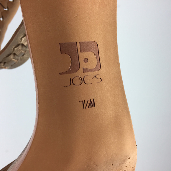 Joe's Jeans pax 7.5 Taupe Bronze Ankle Strap heels - Picture 7 of 7